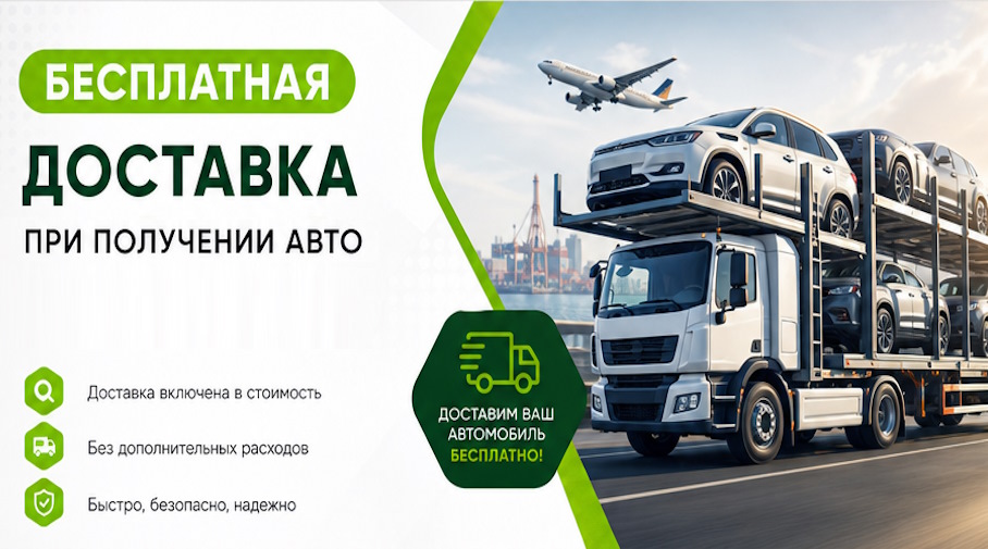 Акция! Бесплатная доставка по Апатитах при получении авто